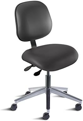 BioFit Engineered Products EEA-L-RC-AV126 Elite Series Desk Height Chair with Aluminum Base and Vinyl Upholstery, Black