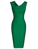 MUXXN Cut Out Neck Black Friday Day Formal Prom Junior Evening Vintage Tea Dress (Green XXL)
