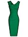 MUXXN Cut Out Neck Day Formal Prom Junior Evening Vintage Tea Dress (Green XXL)