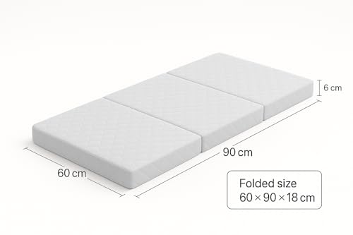 Emirates Living Medicated Folded Mattress | Orthopedic Support | Portable & Space-Saving Design | Single Size 90 x 180 x 6 cm – Ideal for Guests, Travel & Everyday Comfort