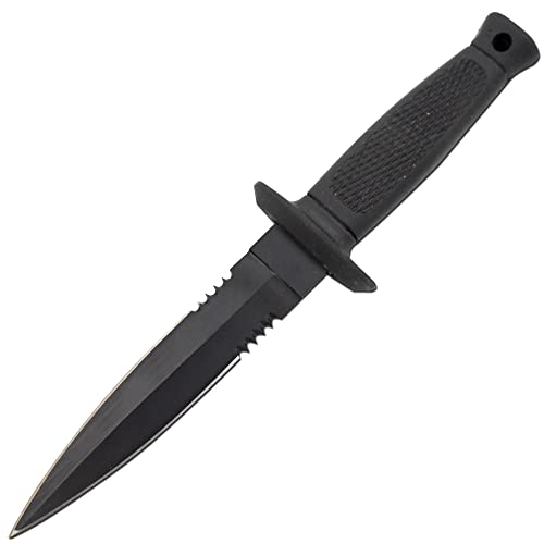 Snake Eye Tactical Fixed Blade Hunting Knife, Double Serrated Edge