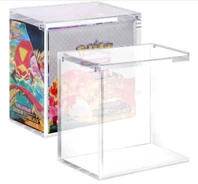 Acrylic Box, Display Case for Booster Box, Transparent Acrylic Display Boxes, Stackable Booster Box Case Protector with 8mm + 5mm Ultra Thick Acrylics and Magnets Lid — image 1