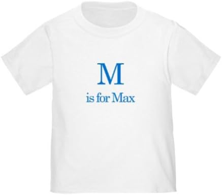 Personalized M is for Max Alphabet Letter Learn ABC Baby Infant Toddler Kids Shirt - CUSTOMIZE WITH ANY BOY OR GIRL NAME, Christmas Present Custom Gift Collection