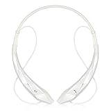 LeadTry Music Bluetooth Headphones Wireless Sport Stereo In-ear Noise Cancelling Earphone Headset Running Gym Exercise Earbud Neckband with Microphone for Apple Iphone Ipad Samsung Sony White