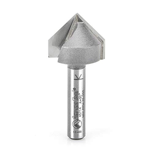 Amana Tool - 45714 Carbide Tipped V-Groove 90 Deg x 3/4 Dia x 5/8 x 1/4" Shank — image 1