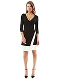 PattyBoutik Women's V Neck 3/4 Sleeve A-Line Wrap Dress