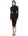 PattyBoutik Women's Mock Neck Asymmetrical Hem Ribbed Sweater Dress