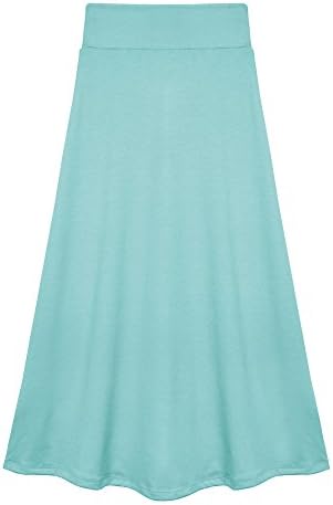 Bello Giovane Girls 7-16 Years Solid Maxi Skirt (Medium, Baby Blue)