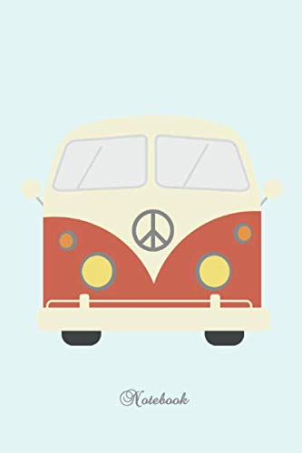 Notebook: Fab retro VW Campervan design notebook journal. Fab gift for VW campervan fans, motorists or anyone who loves retro.