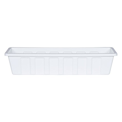 Poly-Pro Plastic Flower Box Planter, White, 24-Inch
