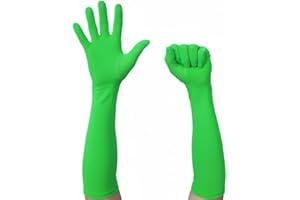 Chromakey Green Gloves for Chroma Key Effects - Invisible Background for Green Screen Photography, Photo, Video (Tight, 50x12