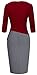 HOMEYEE Women's Elegant Patchwork 3/4 Sleeve Wear to Work Bodycon Dress B333 (8, Red + Gray)
