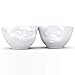 TASSEN Medium Porcelain Bowl Set No. 1, Grinning & Kissing Face, 6.5 oz. White (Set of 2 Bowls)