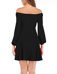 Cuihur - Vestido de manga larga sin tirantes para mujer