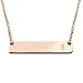 18K Rose Gold Plated Initial Bar Necklace Mothers day Graduation gift 17.5 inch Personalized Bar Necklace (B)