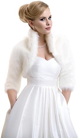 Ladies Fox Faux Fur Bridal Wedding Jacket Bolero FFJ-57