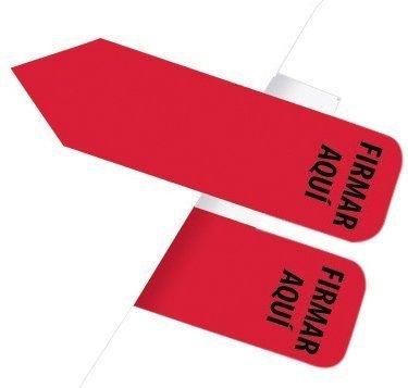 Redi-Tag Printed Arrow Dispenser Flag, Firmar Aqui (Sign Here), Spanish Language, Red, 1-Pack (82025)