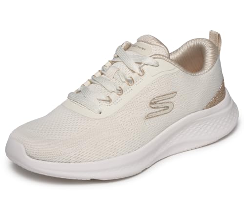 Damen Skech-Lite Pro 2.0 Brilliant Shimmer Turnschuhe, Natural Mesh Gold Trim, 37 EU