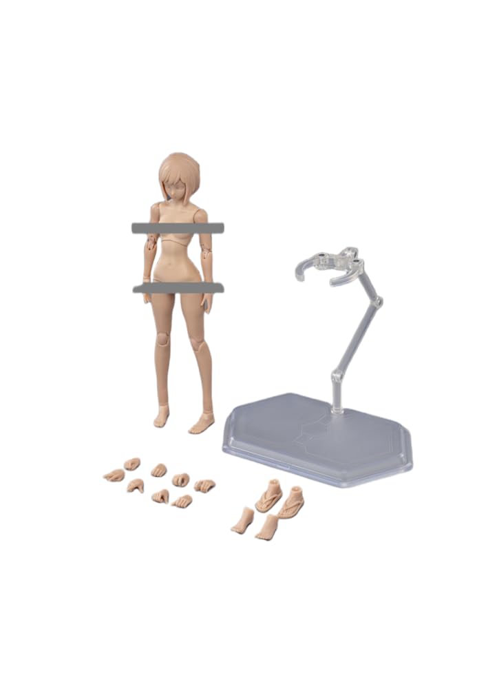 HiPlay TBLeague 1:12 Scale Female Half-Seamless Action Figure Body -Tall and Plump Body Shape, Small Bust and Wheat skin T86-ST01B