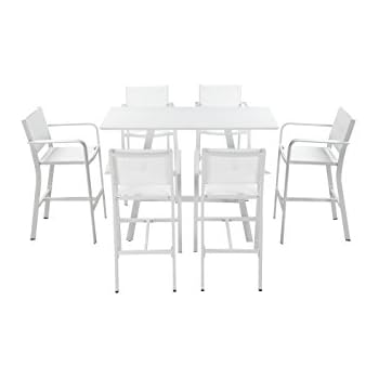 Amazon Com Pangea Home Pc Wht Sunset 7 Piece Bar Set White