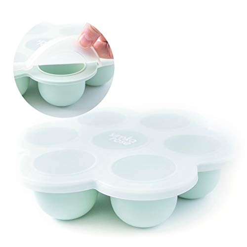 Simka Rose Baby Food Freezer Tray and Storage with Clip On Lid, BPA Free Silicone, 2.5 OZ Portions
