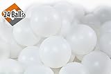 24 Beer Pong Balls - Ping-Pong Balls Washable Plastic (White)