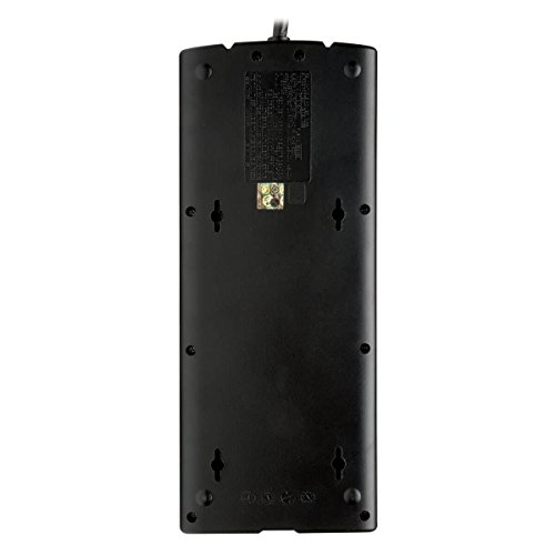 Tripp Lite 12 Outlet Surge Protector Power Strip, 8ft Cord, Right-Angle Plug, Tel/Modem/Coax/Ethernet Protection, RJ11, RJ45, & $250,000 INSURANCE (TLP1208SAT)
