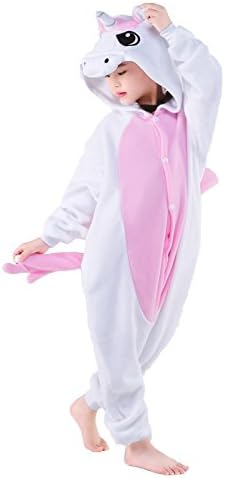 Olasante Unisex Child Kid Pink Unicorn Cosplay Costume Pajamas Masquerade Costume Jumpsuit Outfit,4-85