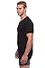 Men's V-Neck Undershirt Single Pack - Lounge Tee in Bamboo Viscose (Black, Large) for Husband MB6002-BLK-L
