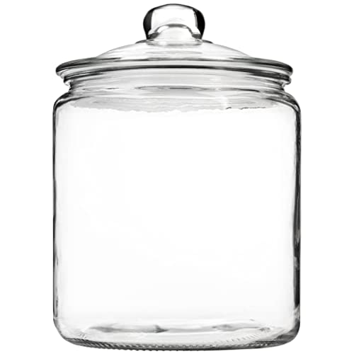 1 Gallon Glass Cookie Jar Large Food Storage Container with Airtight Lid Keep Fresh Flour