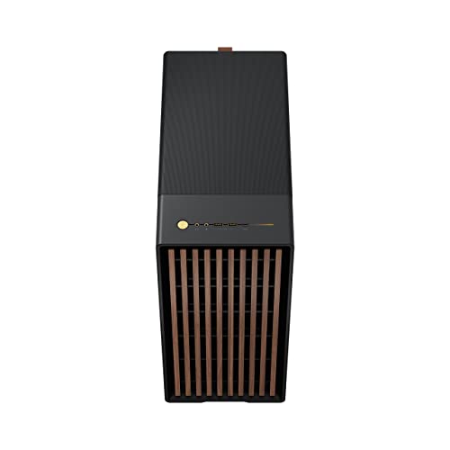Fractal Design North Charcoal Black Tempered Glass Dark - Wood Walnut Front - Glass Side Panel - Two 140Mm Aspect Pwm Fans Included - Type C Usb - Atx Airflow Mid Tower Pc Gaming Case - View 23