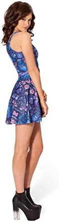 ZKCostume Womens Summer Pleated Hot Print Reversible Skater Dress (Night Owl Pattern)