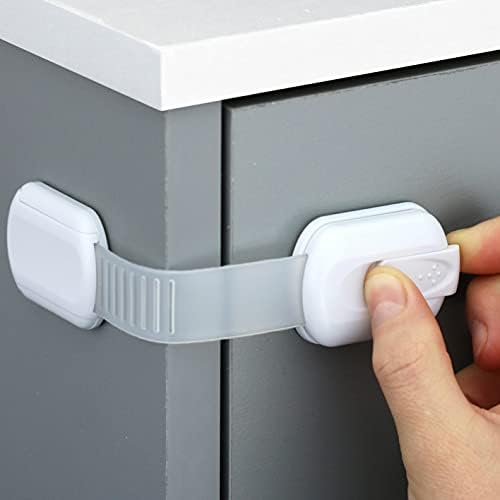 Child Safety Strap Locks (4 Pack) Baby Locks for and Drawers