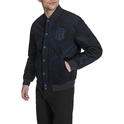 Tommy Hilfiger Men's Faux Suede Logo Varsity
