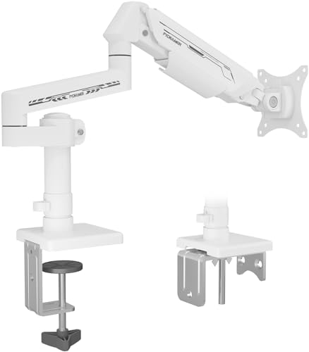 Fydeamer Monitor Stand With Extention Arm for 17-32 inch Screens, Heavy Duty Gas Spring Fullmotion Monitor Mount holds 2-11kg, LED/LCD Display Arm, VESA 75×75/100×100, White