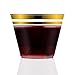 Delara Goods 100-Pack Premium 9 oz Double Gold Rimmed Disposable Plastic Cups for Parties, Dinners, Weddings. Excellent Disposable Wine Glasses, Cocktails, Champagne