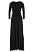POSESHE Women's Solid V-Neck 3/4 Sleeve Plus Size Evening Party Maxi Dress Black XXL