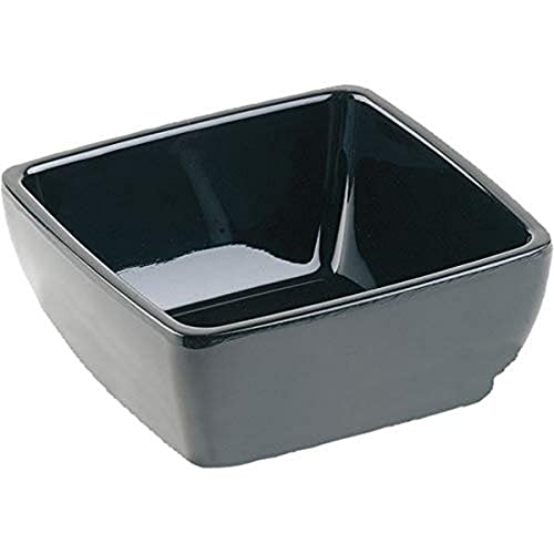 APS GF137 Melamine Square Bowl, 19 cm Item Length, Pure Black
