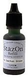 Tsukineko 1/2 Fluid Ounce StazOn Multi-Surface Inker, Cactus Green