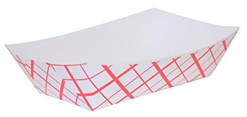 100 Red / White Food Trays (2 lb) WITH 100 Popcorn Bags (1 oz)