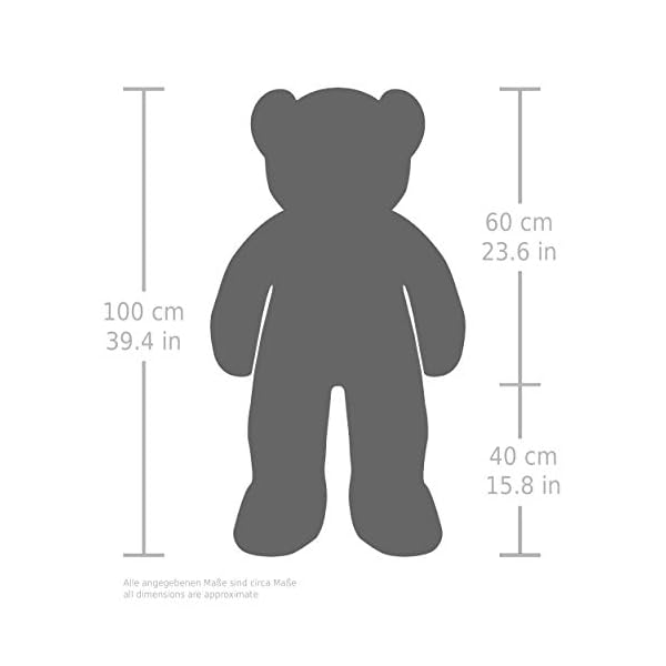 Brubaker XXL Teddybär 100 cm Hellblau mit einem Ich Liebe Dich Herz Stofftier Plüschtier Kuscheltier – Bild 4