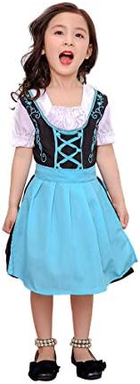 Took09 Girl Kids Costume Dress Bavarian National Style Dirndl Uniform for Oktoberfest Beer Festival Halloween