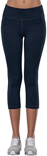 Aenlley Womens Activewear Yoga Pants High Rise Workout Gym Spandex Tights Capris Color Blue Size XS