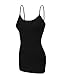 Emmalise Women's Basic Casual Long Camisole Adjustable Strap Cami Layering Top, Medium, Black