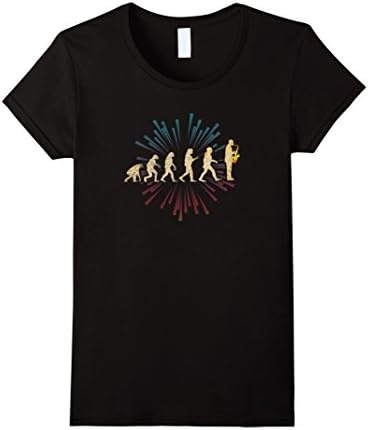 Womens Saxophone Evolution T-Shirt Funny Saxophonist Gift Tee Medium Black
