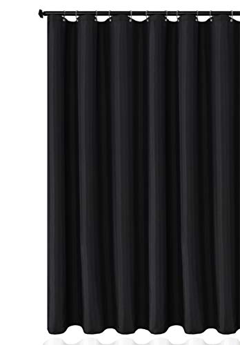 Biscaynebay Fabric Shower Curtain Liner, Water Resistant Bathroom Curtain Liner, 72X72, Black