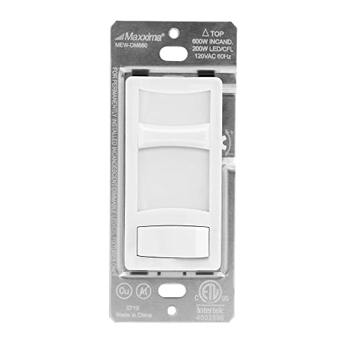 Maxxima LED Slide Dimmer Switch, 3Way/Single Pole Decorative Electrical Light Switch 600 Watt