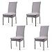 CosyVie Super Fit Universal Stretch Dining Chair Covers, Removable Washable Slipcovers for Dining Room Chairs 4 Pcs/Pack(Gray)