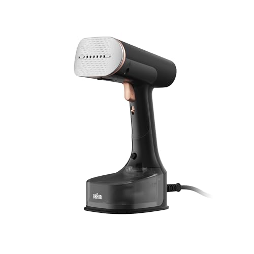 QuickStyle 7 GS7077BK, Plancha de Vapor Vertical con Suela Calefactable FreeGlide 3D, Steamer con Calentamiento Rápido, Flujo Vapor 35 g/min, Capacidad 250 ml, Cable 3 m, 1600W, Negro