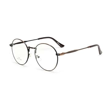 Simvey Retro Round Oversized Prescription Metal Eyeglasses